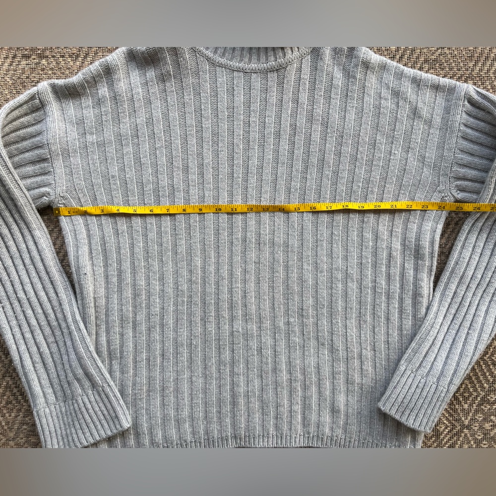 AG Adriano Goldschmied Gray Ribbed Wool Cashmere Turtleneck Sweater Womens M - Picture 2 of 6